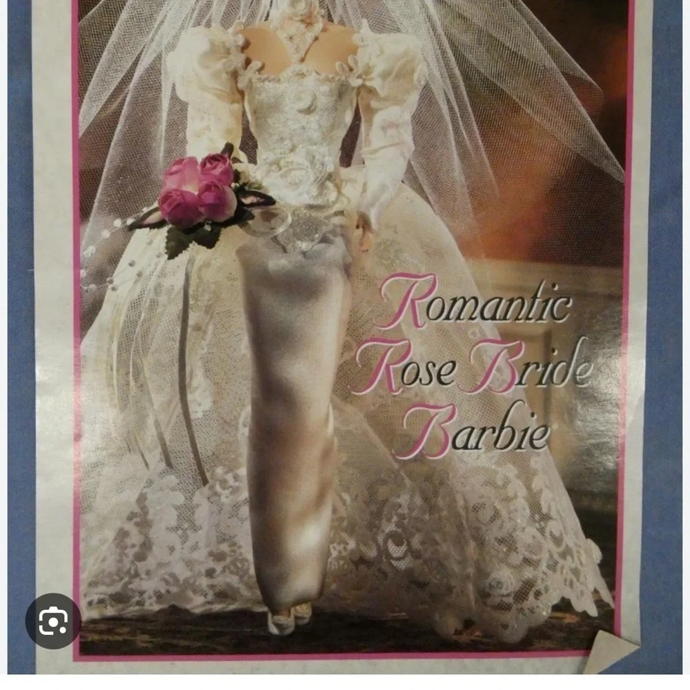 NIB Barbie Romantic Rose Bride Doll in White and Cream